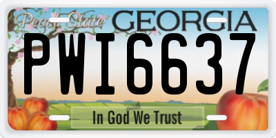 GA license plate PWI6637