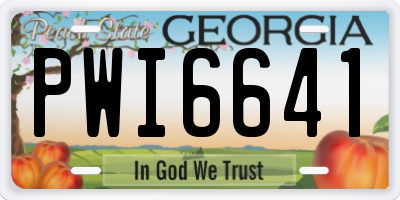 GA license plate PWI6641
