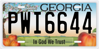 GA license plate PWI6644