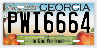 GA license plate PWI6664