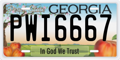 GA license plate PWI6667