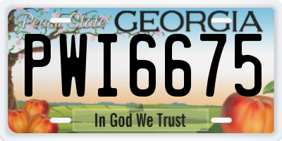 GA license plate PWI6675