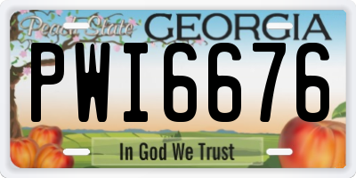 GA license plate PWI6676