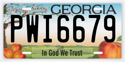 GA license plate PWI6679