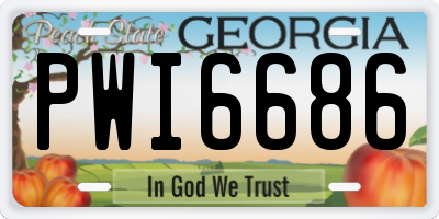 GA license plate PWI6686