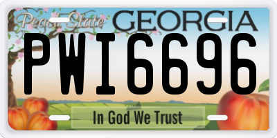 GA license plate PWI6696