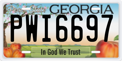 GA license plate PWI6697