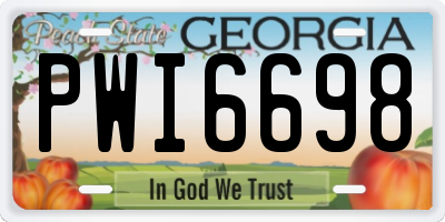 GA license plate PWI6698