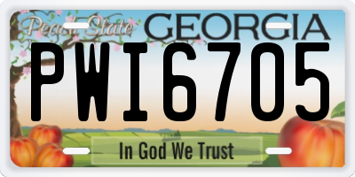 GA license plate PWI6705