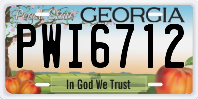 GA license plate PWI6712