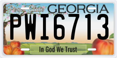 GA license plate PWI6713
