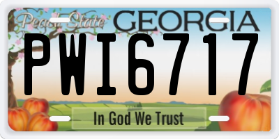GA license plate PWI6717