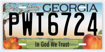 GA license plate PWI6724
