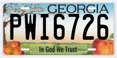 GA license plate PWI6726