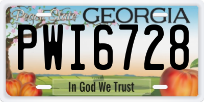 GA license plate PWI6728