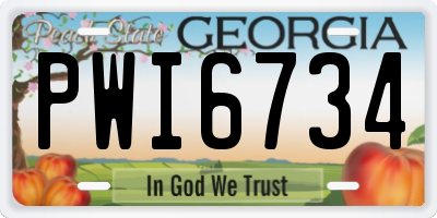 GA license plate PWI6734