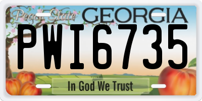 GA license plate PWI6735