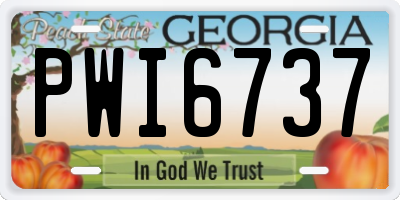 GA license plate PWI6737