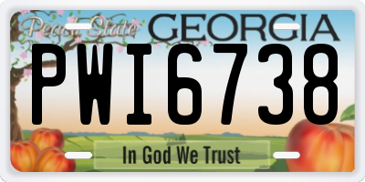 GA license plate PWI6738