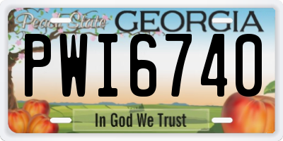 GA license plate PWI6740