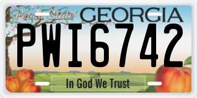 GA license plate PWI6742