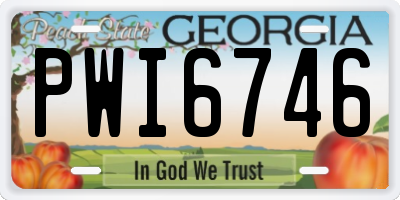 GA license plate PWI6746