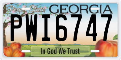GA license plate PWI6747