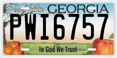 GA license plate PWI6757