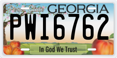 GA license plate PWI6762