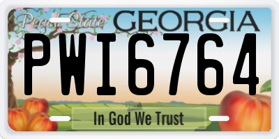 GA license plate PWI6764
