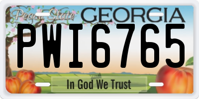 GA license plate PWI6765