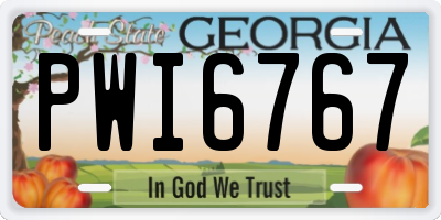 GA license plate PWI6767