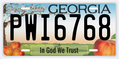 GA license plate PWI6768