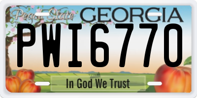 GA license plate PWI6770