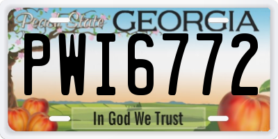 GA license plate PWI6772