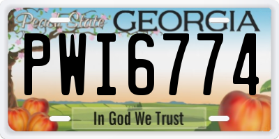 GA license plate PWI6774