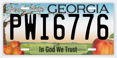 GA license plate PWI6776