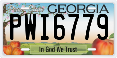 GA license plate PWI6779