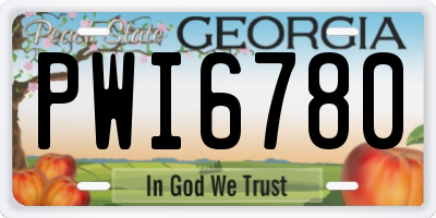 GA license plate PWI6780