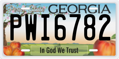 GA license plate PWI6782