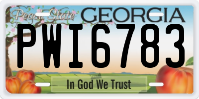 GA license plate PWI6783