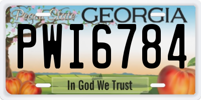 GA license plate PWI6784