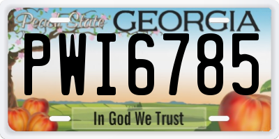GA license plate PWI6785