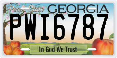 GA license plate PWI6787