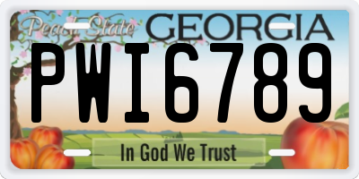 GA license plate PWI6789