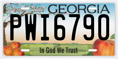 GA license plate PWI6790