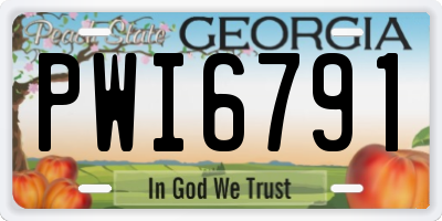 GA license plate PWI6791