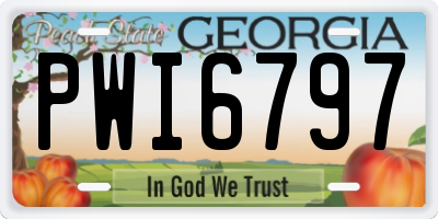 GA license plate PWI6797