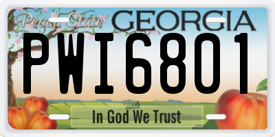 GA license plate PWI6801