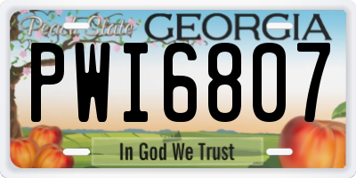 GA license plate PWI6807